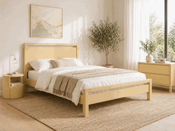 Shernborne Yellow Wooden Bed Frame - Dayroom