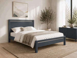 Shernborne Blue Wooden Bed Frame - Hague Blue