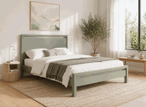 Shernborne Green Wooden Bed Frame - Mizzle Green