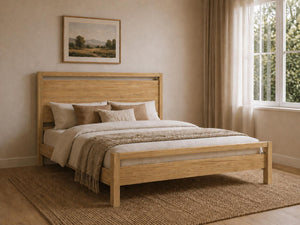 Shernborne Stained Antique Wooden Bed in Country Cottage Bedroom Style
