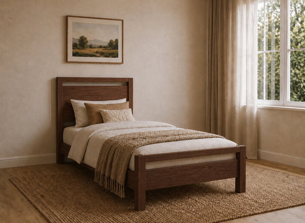 Shernborne Stained Chocolate Wooden Bed, Single Size 