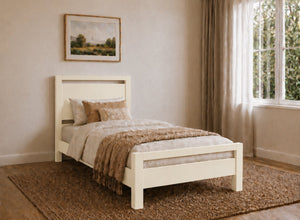 Shernborne Painted Cream Wooden Bed, Single Size 