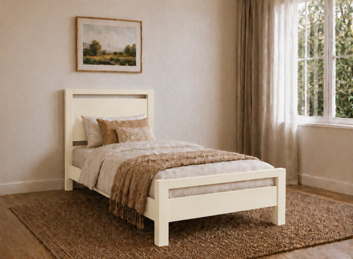 Shernborne Painted Cream Wooden Bed, Single Size 