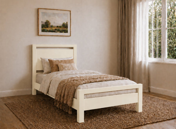 Shernborne Painted Cream Wooden Bed, Single Size 