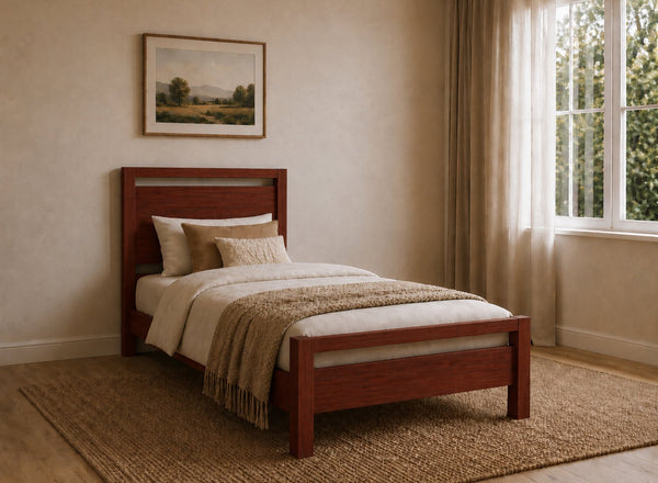 Shernborne Stained Mahogany Wooden Bed, Single Size 