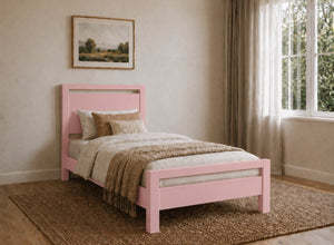 Shernborne Painted Pink Wooden Bed, Single Size 