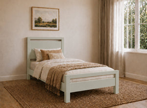 Shernborne Painted Sage Green Wooden Bed, Single Size 