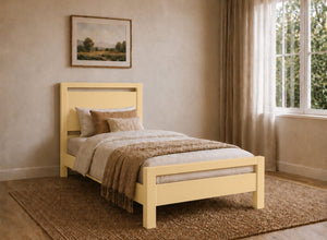 Shernborne Painted Yellow Wooden Bed, Single Size 
