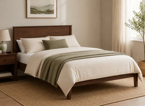 Shouldham Chocolate Wooden Bed in Low End Style