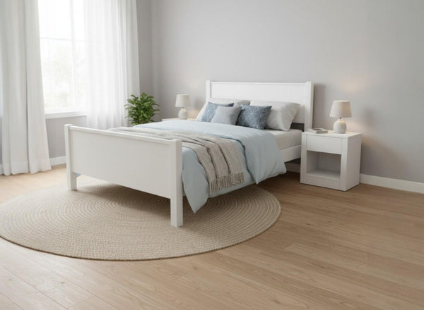 Shouldham Wooden Bed Frame in All White Finish (High End)