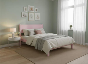 Shouldham Wooden Bed Frame in Nancy's Blushes Pink Finish (Low End)