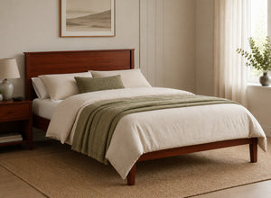 Shouldham Mahogany Wooden Bed in Low End Style