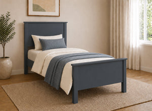 Shouldham Blue Wooden Bed in High End Style, Single Size