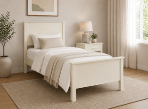 Shouldham Cream Wooden Bed in High End Style, Single Size