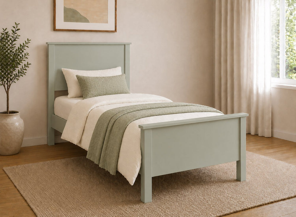 Shouldham Blue Wooden Bed Frame in High End - Hague blue