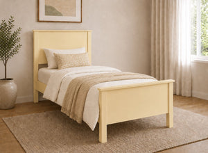 Shouldham Yellow Wooden Bed in High End Style, Single Size