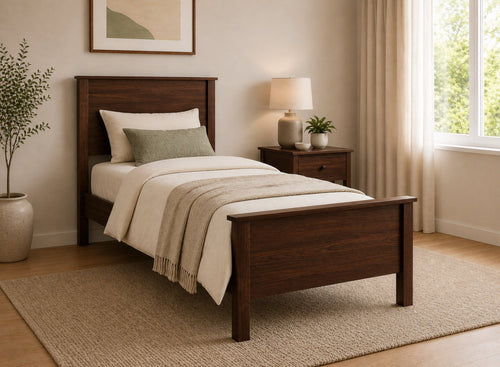 Shouldham Chocolate Wooden Bed in High End Style, Single Size