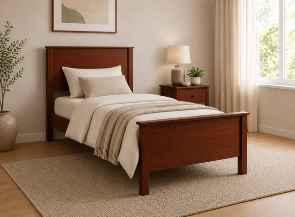 Shouldham Mahogany Wooden Bed in High End Style, Single Size