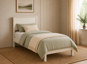Shouldham Cream Wooden Bed in Low End Style, Single Size