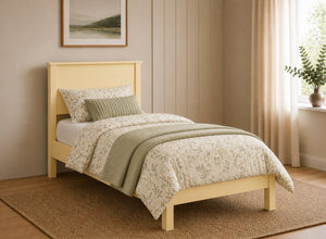 Shouldham Yellow Wooden Bed in Low End Style, Single Size