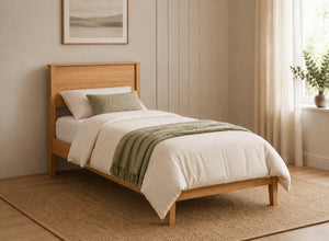 Shouldham Oak Wooden Bed in Low End Style, Single Size