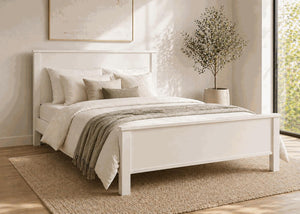 Shouldham Cream Wooden Bed Frame in High End - James White Cream