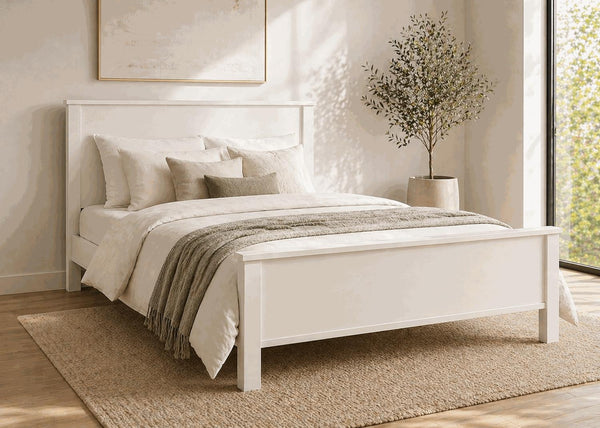 Shouldham Cream Wooden Bed Frame in High End - James White Cream