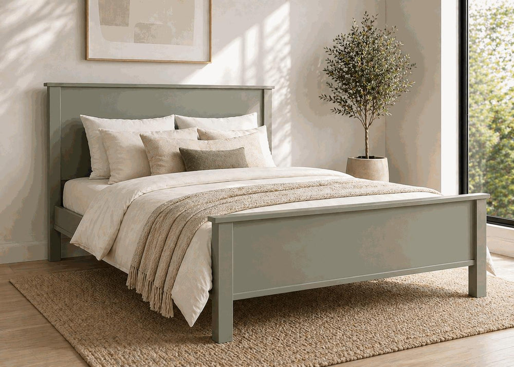 Shouldham Blue Wooden Bed Frame in High End - Hague blue