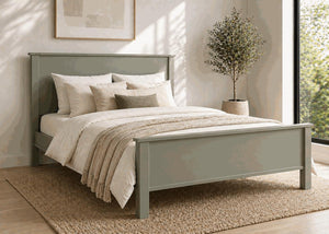 Shouldham Green Wooden Bed Frame in High End - Mizzle Green