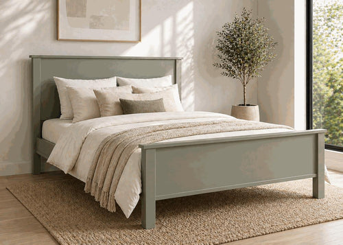 Shouldham Green Wooden Bed Frame in High End - Mizzle Green