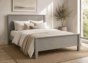 Shouldham Grey Wooden Bed in High End - Dove Tale Grey