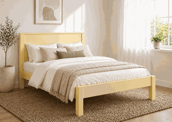Shouldham Yellow Wooden Bed Frame in Low End - Dayroom Yellow