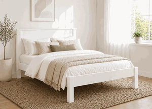 Shouldham White Wooden Bed Frame in Low End - All White