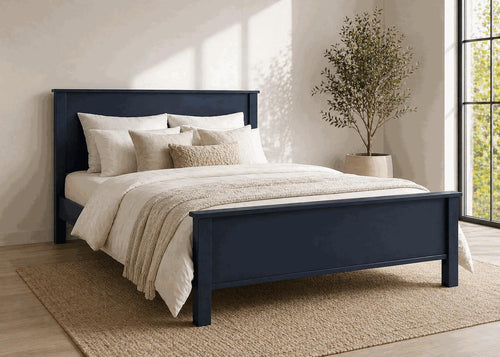 Shouldham Blue Wooden Bed Frame in High End - Hague blue