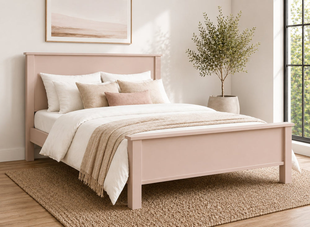 Shouldham Pink Wooden Bed Frame in High End - Nancys Blushes Pink