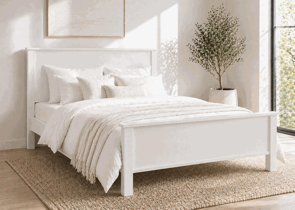 Shouldham White Wooden Bed Frame in High End - All White