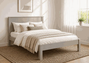 Shouldham Grey Wooden Bed Frame in Low End - Dove Tale Grey