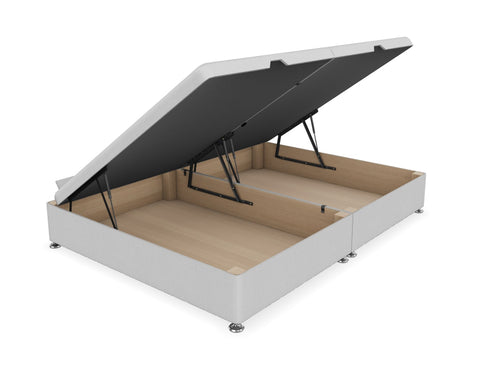 Side Lift Ottoman Shown in Moda Flat Weave Clay Light Grey Fabric