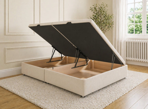 Side Lift Ottoman Base in Oyster Velvet