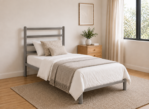 Belmont Bed in Silver, Single Size