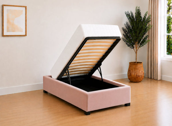 Velvet End Lift Ottoman in Blush Pink
