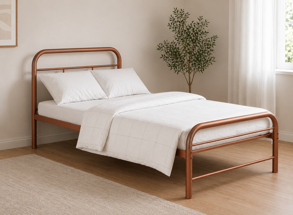 Single Crofton Metal Bed Frame in Copper