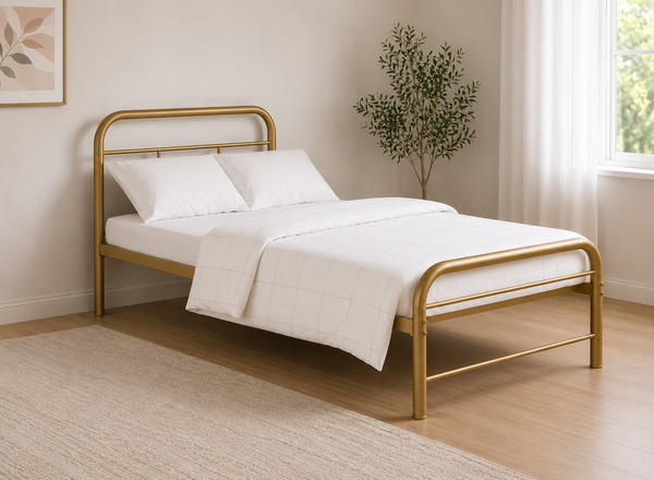 Single Crofton Metal Bed Frame in Gold