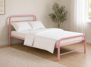Single Crofton Metal Bed Frame in Pink