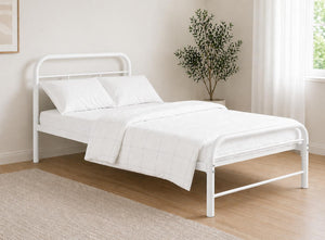 Single Crofton Metal Bed Frame in White