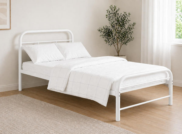 Single Crofton Metal Bed Frame in White