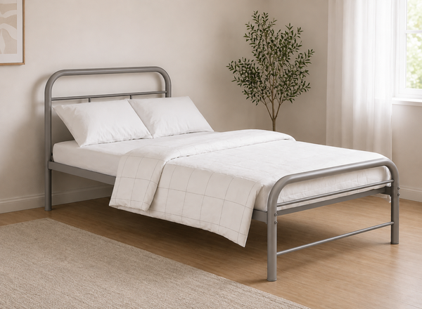 Single Crofton Metal Bed Frame in Silver