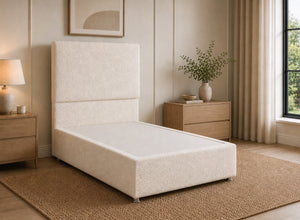 Single Heather Daisy White Bouclé Divan Bed