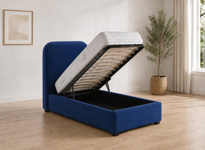 Single Heather Ottoman in Royal Blue Velvet 