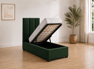 Single Iberis Ottoman - Bottle Green Velvet